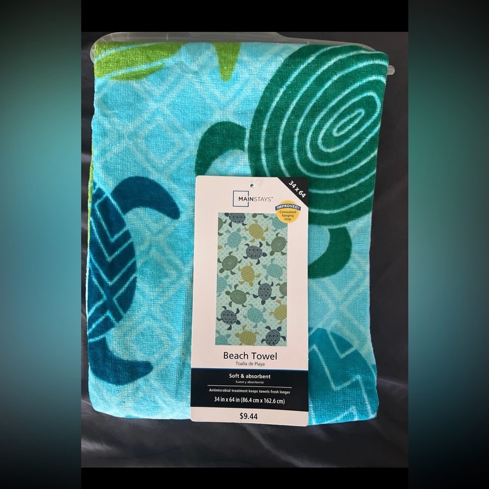 Mainstays beach towel 34” x 64” vacation beachwear towel brand new - Picture 2 of 9